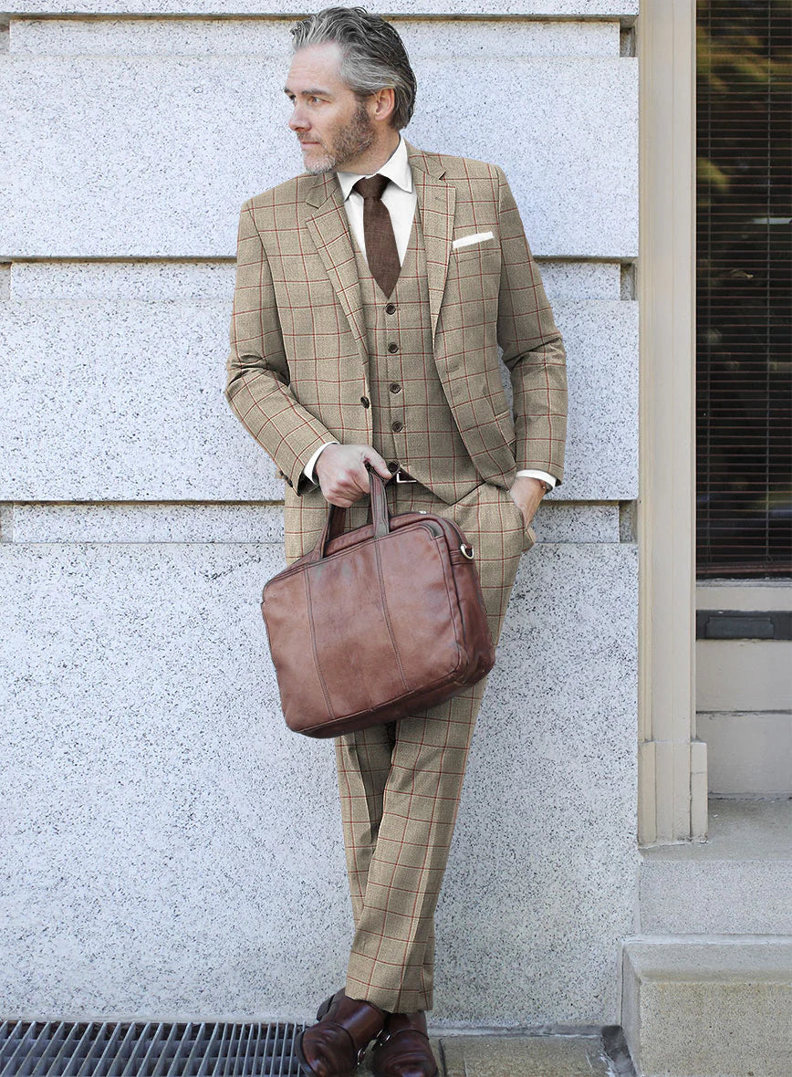 Leinen Wolle Anzug in Beige Sayed Design