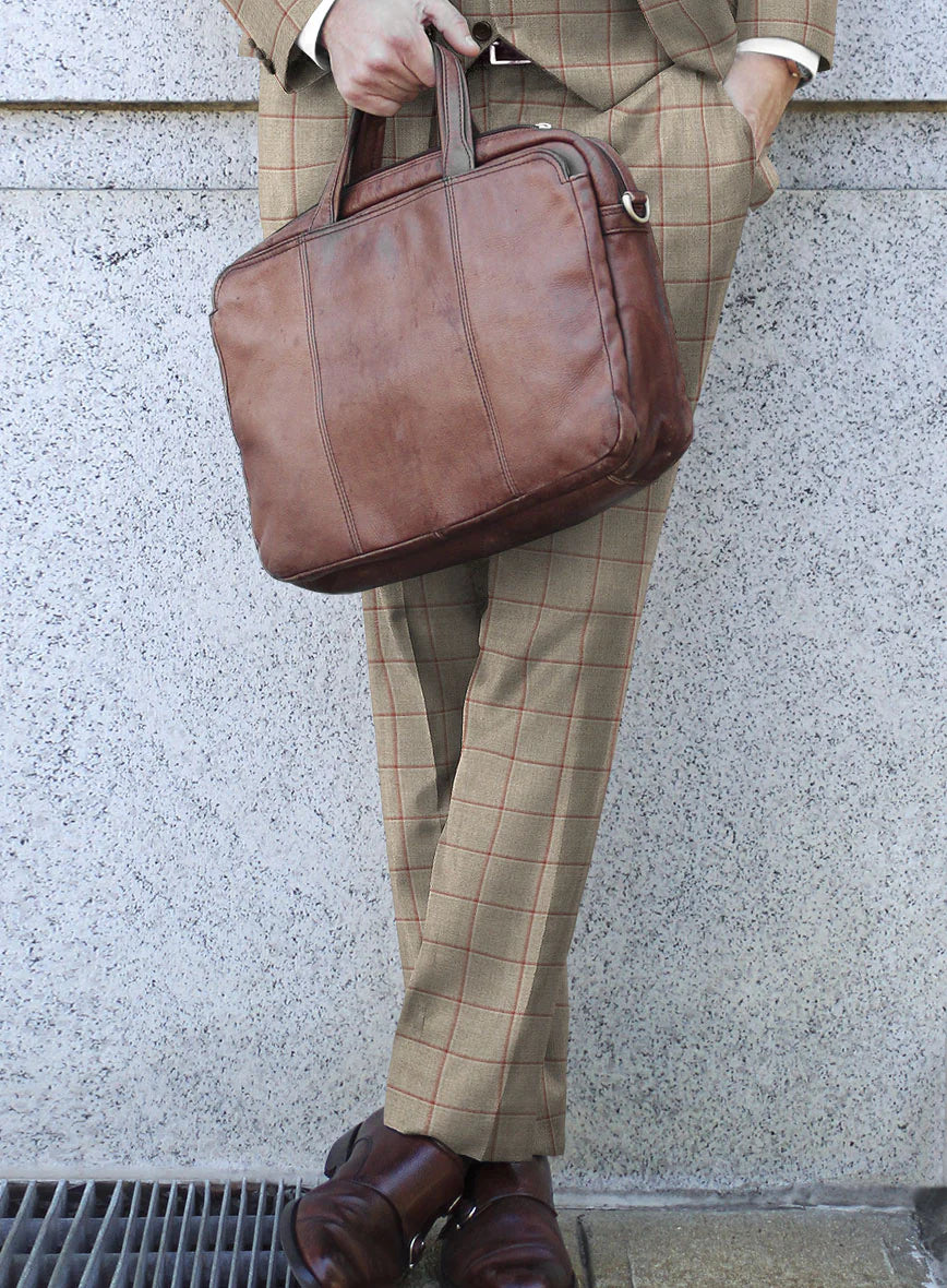 Leinen Wolle Anzug in Beige Sayed Design